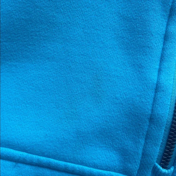 Lululemon Oversized 1/2 Zip Scuba Hoodie in 'Electric Turquoise' (M/L) *Stain* - Picture 10 of 14